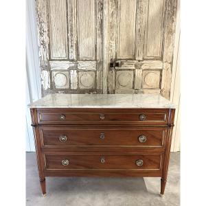 Louis XVI Style Mahogany Chest Of Drawers Circa 1970