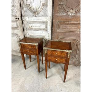 Pair Of Louis XVI Style Bedside Tables Circa 1960-70