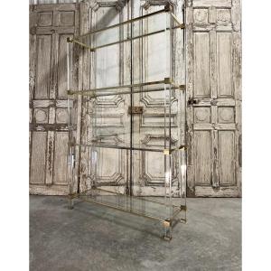 Plexiglass Shelf By Pierre Vandel, Hollywood Regency Style, Circa 1970