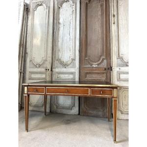 Directoire-style Flat Desk In Cherry Wood, 20th Century