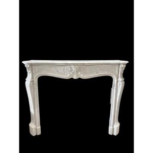 Cheminée Louis XV en marbre blanc de carrare circa 1880