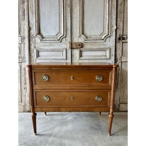 Louis XVI Style Cherry Wood Chest Of Drawers 20th Century