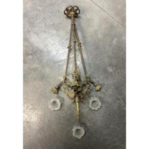 Lustre en bronze époque 1900