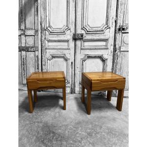 Paire de chevets en orme Maison REGAIN