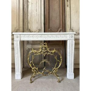 Gilded Bronze Fireplace Screen, Circa 1900, Louis XV Style
