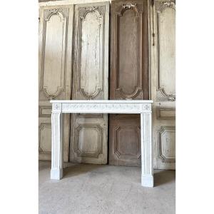 Louis XVI-style Fireplace Made Of Carrara Marble, Circa 1880