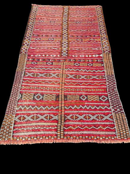 Tapis Kilim Berbère Marocain 1980-photo-4