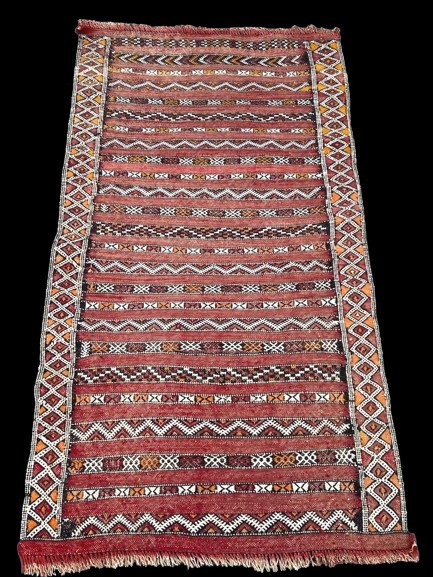 Petit Tapis Kilim Berbère Marocain 1980 -photo-3