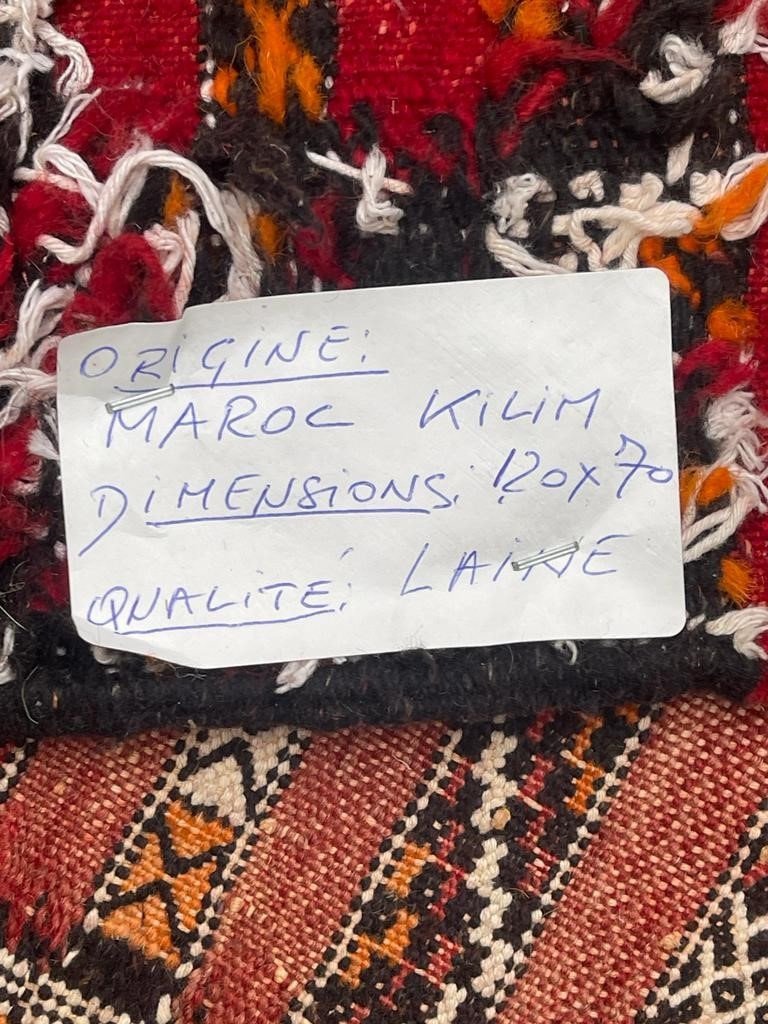 Petit Tapis Kilim Berbère Marocain 1980 -photo-4