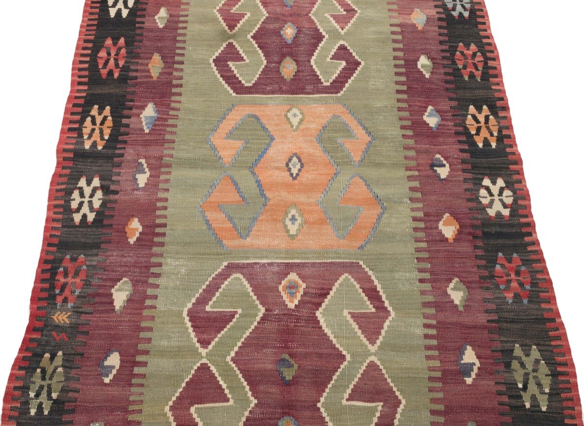 Vintage Turkish Kilim Konya Rug-photo-3