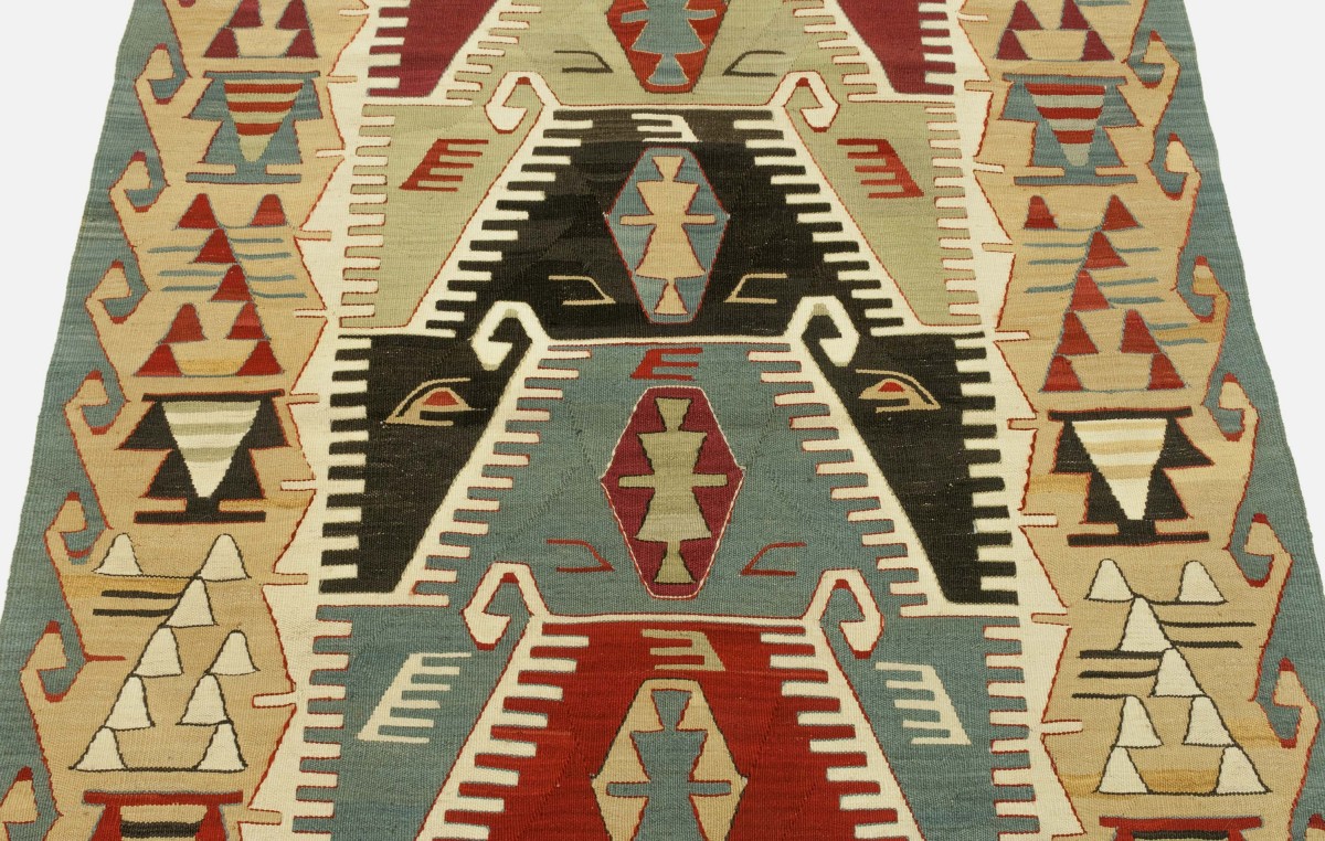 Vintage Turkish Kilim Konya Rug-photo-2