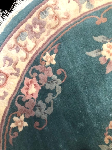 Round Chinese Tien-tsin Wool Rug 5/8th-photo-2