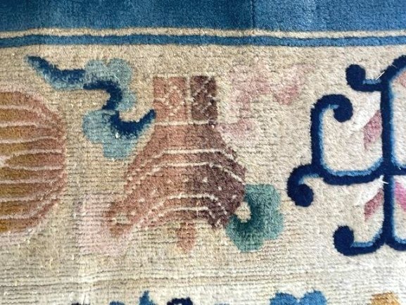 Large Chinese Rug With Antique Finish, Wool, Circa 1980-photo-5