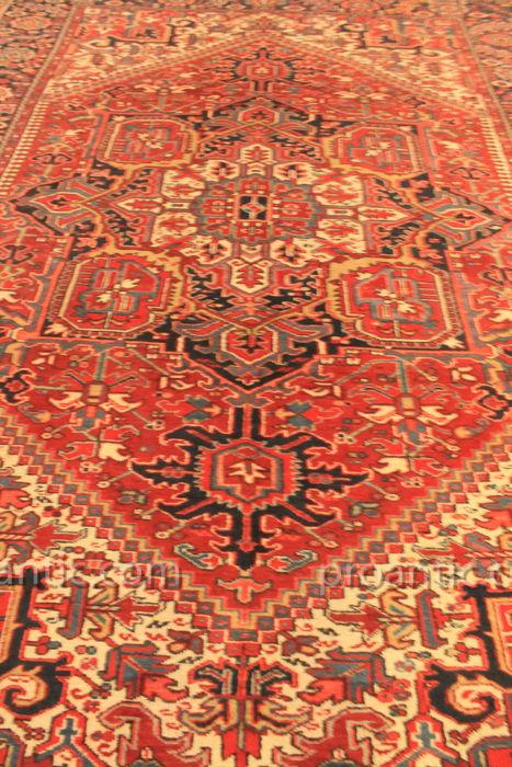 Grand Tapis Persan Hériz début 20ème Siècle-photo-2