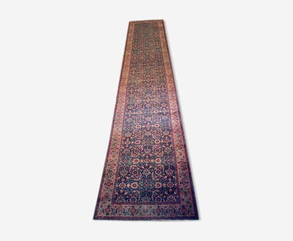 Grand Tapis de Couloir Mashad Iran Antique