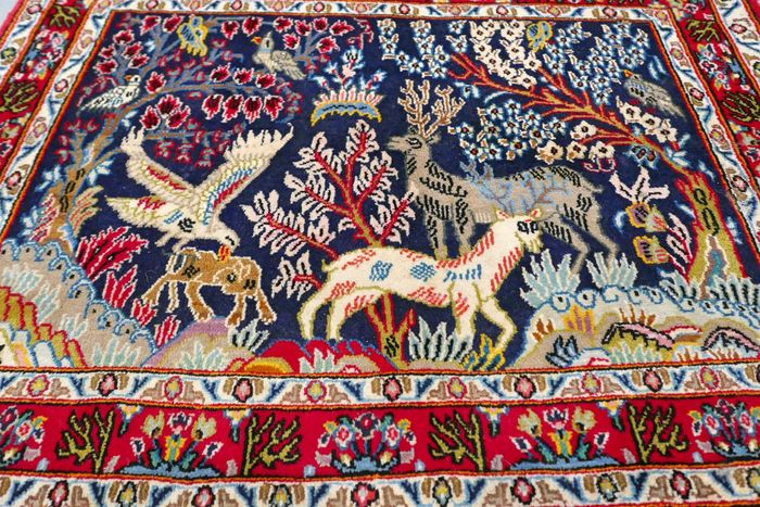 Paire de Tapis Ghoum Laine Et Soie d'Iran (RARE!)-photo-2
