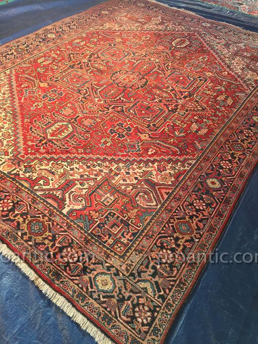 Large Persian Carpet Old Heriz Middle Twentieth Century-photo-2