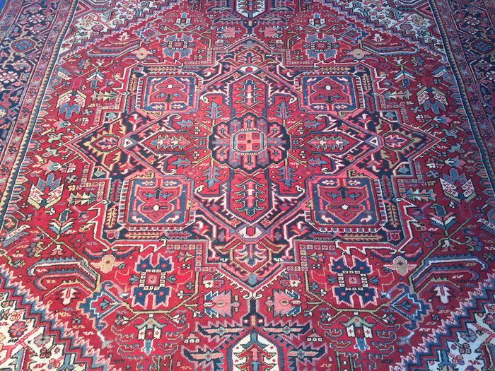 Large Persian Carpet Old Heriz Middle Twentieth Century-photo-4
