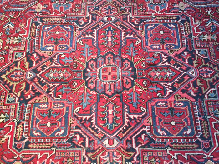 Large Persian Carpet Old Heriz Middle Twentieth Century-photo-2