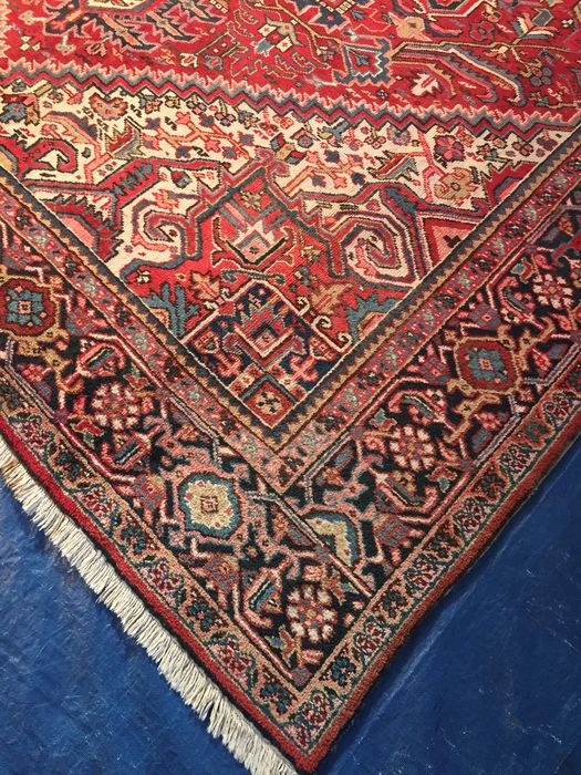 Large Persian Carpet Old Heriz Middle Twentieth Century-photo-3