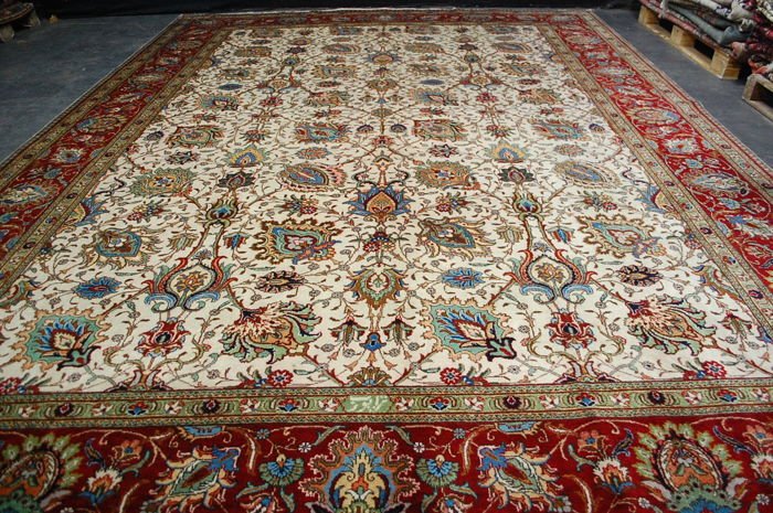 Très grand tapis Tabriz Iran signé Milieu XXème Siècle-photo-4