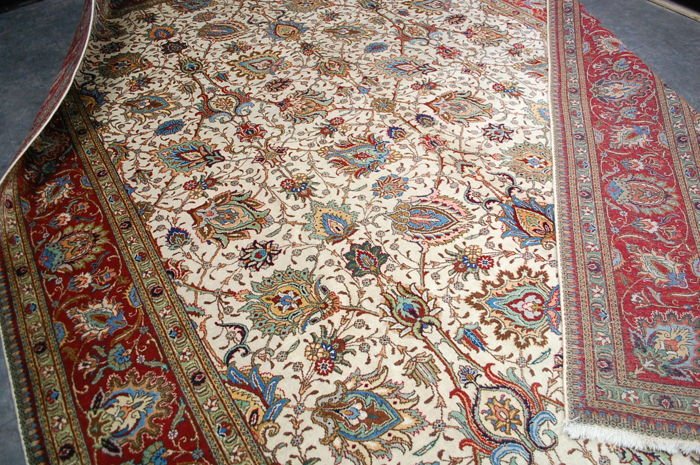 Très grand tapis Tabriz Iran signé Milieu XXème Siècle-photo-6