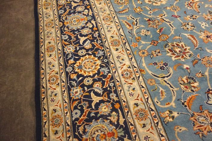Grand Tapis Persan Keshan Signé Circa 1950-photo-4