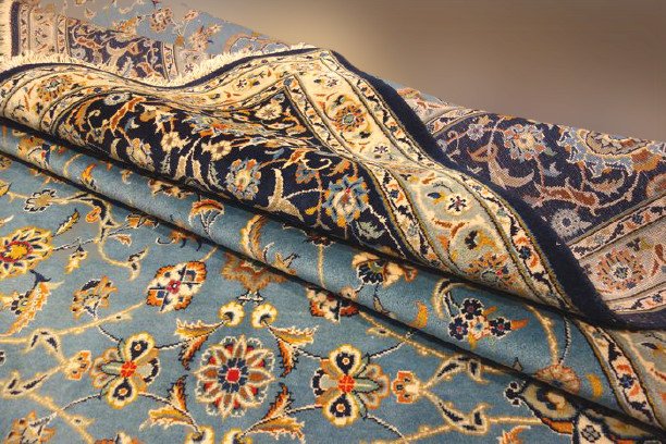 Grand Tapis Persan Keshan Signé Circa 1950-photo-5