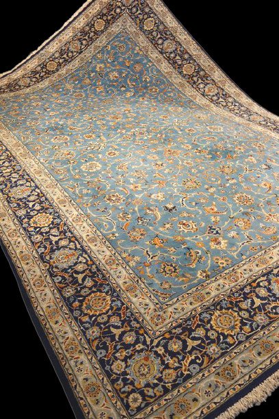 Grand Tapis Persan Keshan Signé Circa 1950