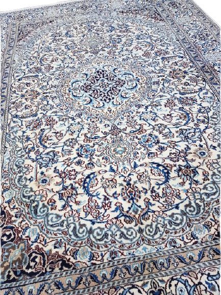 Large Persian Carpet Nain Wool & Silk-photo-7