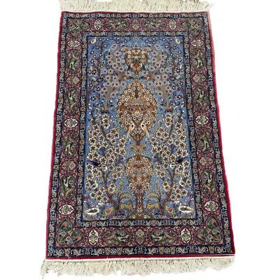 Iran Isfahan Wool And Silk Rug