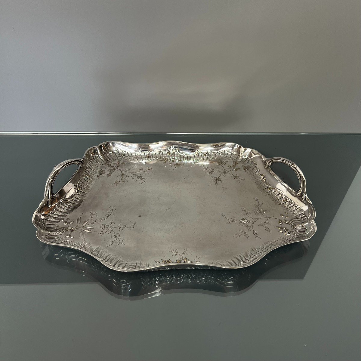 Cardeilhac Paris - Plat De Service De Style Rocaille / Néo Louis XV, Début XXè-photo-3