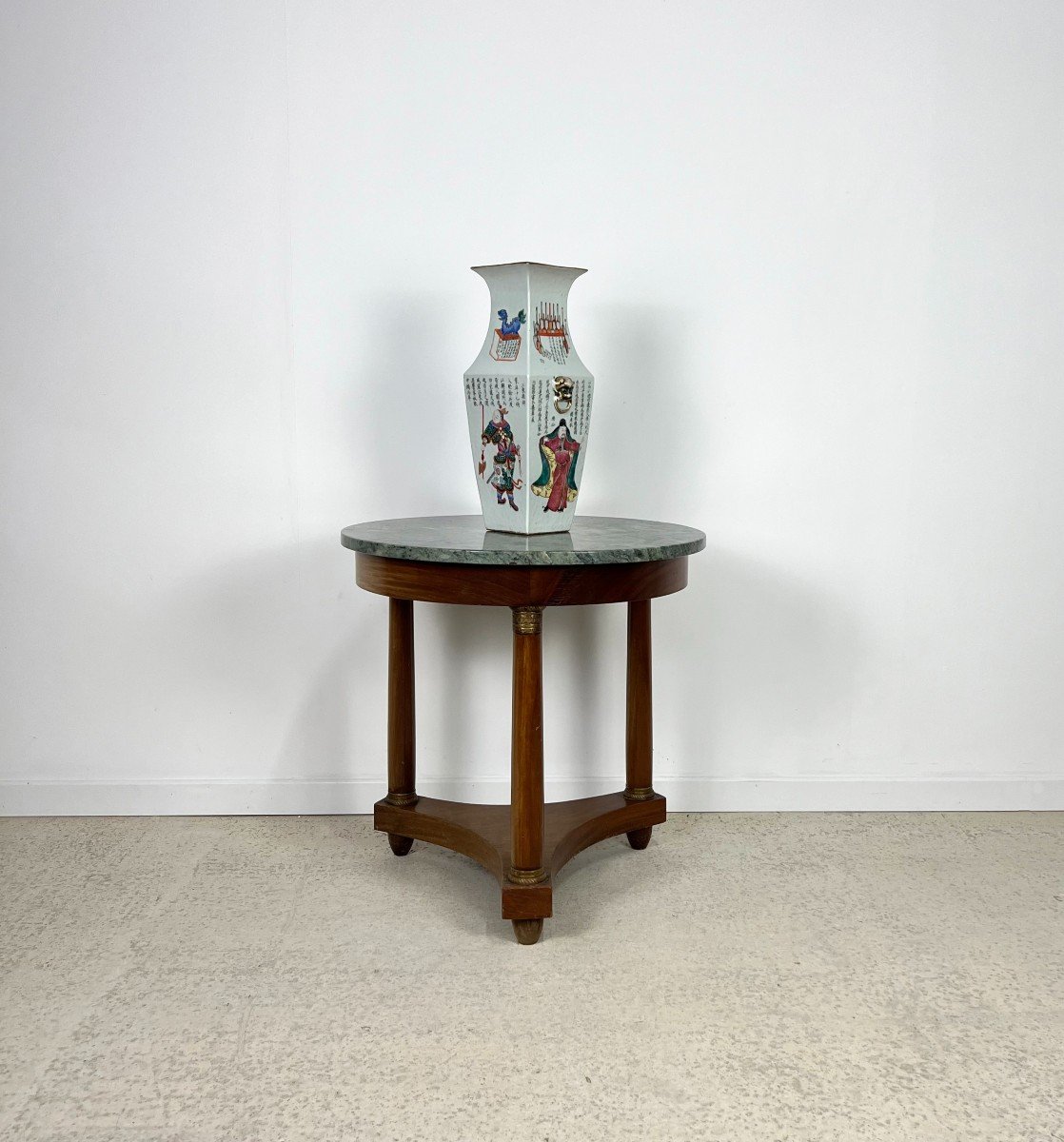 Grand Vase Quadrangulaire De Chine - Porcelaine Et émaux XIXe Siècle-photo-2