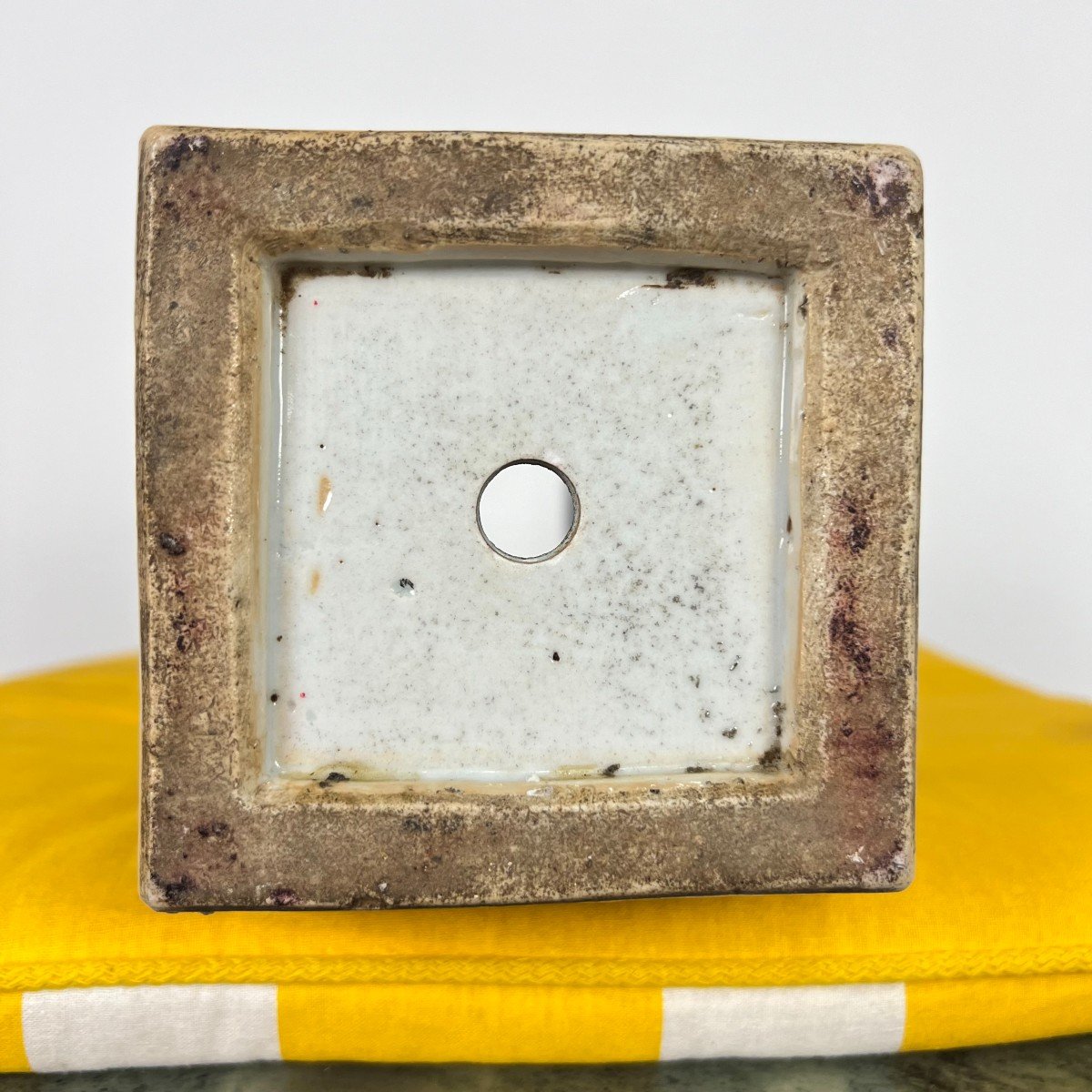 Grand Vase Quadrangulaire De Chine - Porcelaine Et émaux XIXe Siècle-photo-8