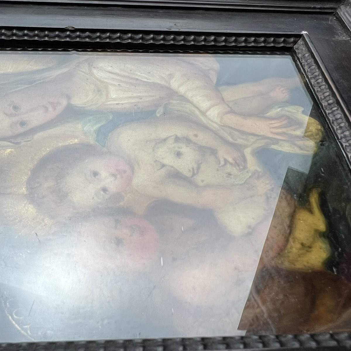 Tableau, Huile Sur Cuivre, XVIIe, XVIIIe Siècle, La Vierge, Saint Jean Baptiste, Le Christ -photo-4