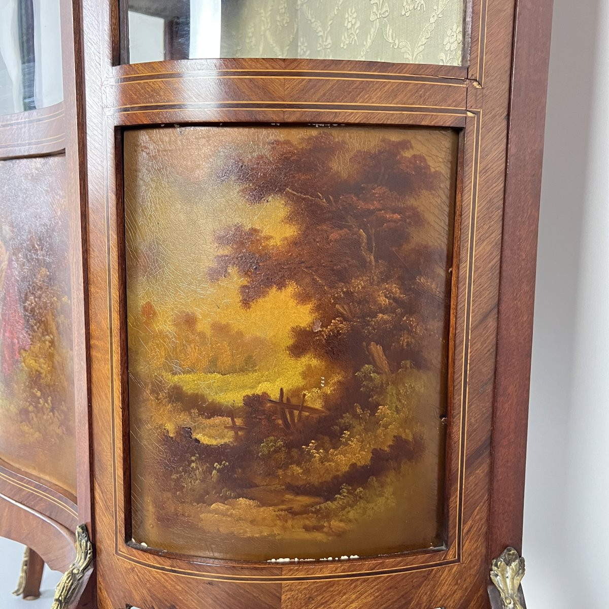 19th Century Curved Display Cabinet - France - Vernis Martin - Napoleon III Louis XV Furniture-photo-2
