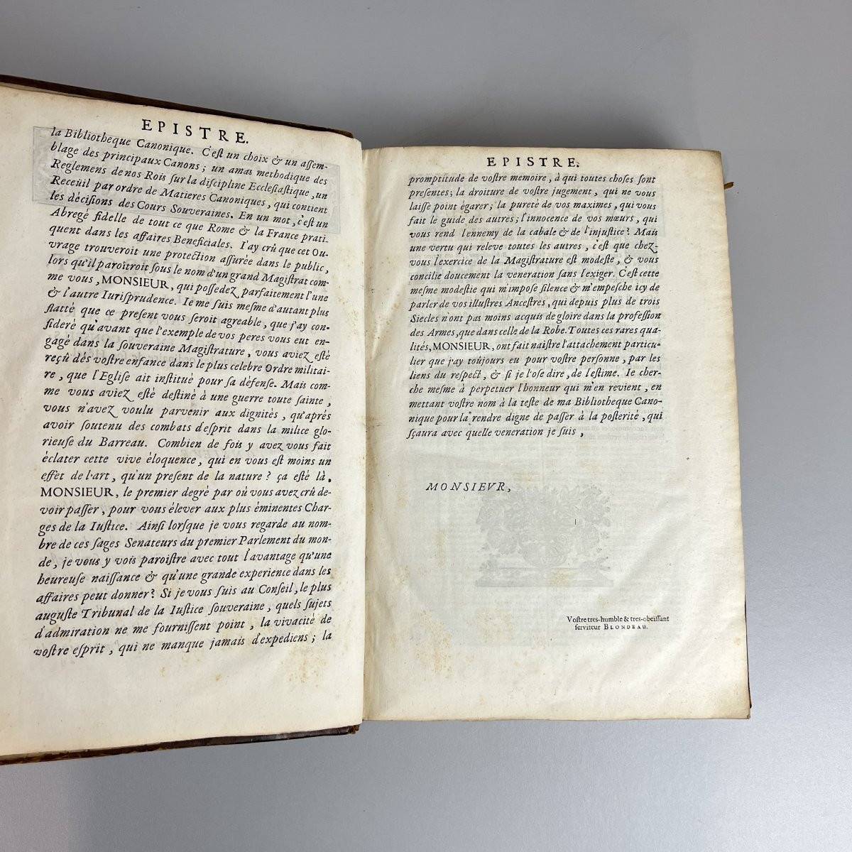 Antique Book 17th Century, Paris France - The Canonical Library 1689 L. Bouchel-photo-3