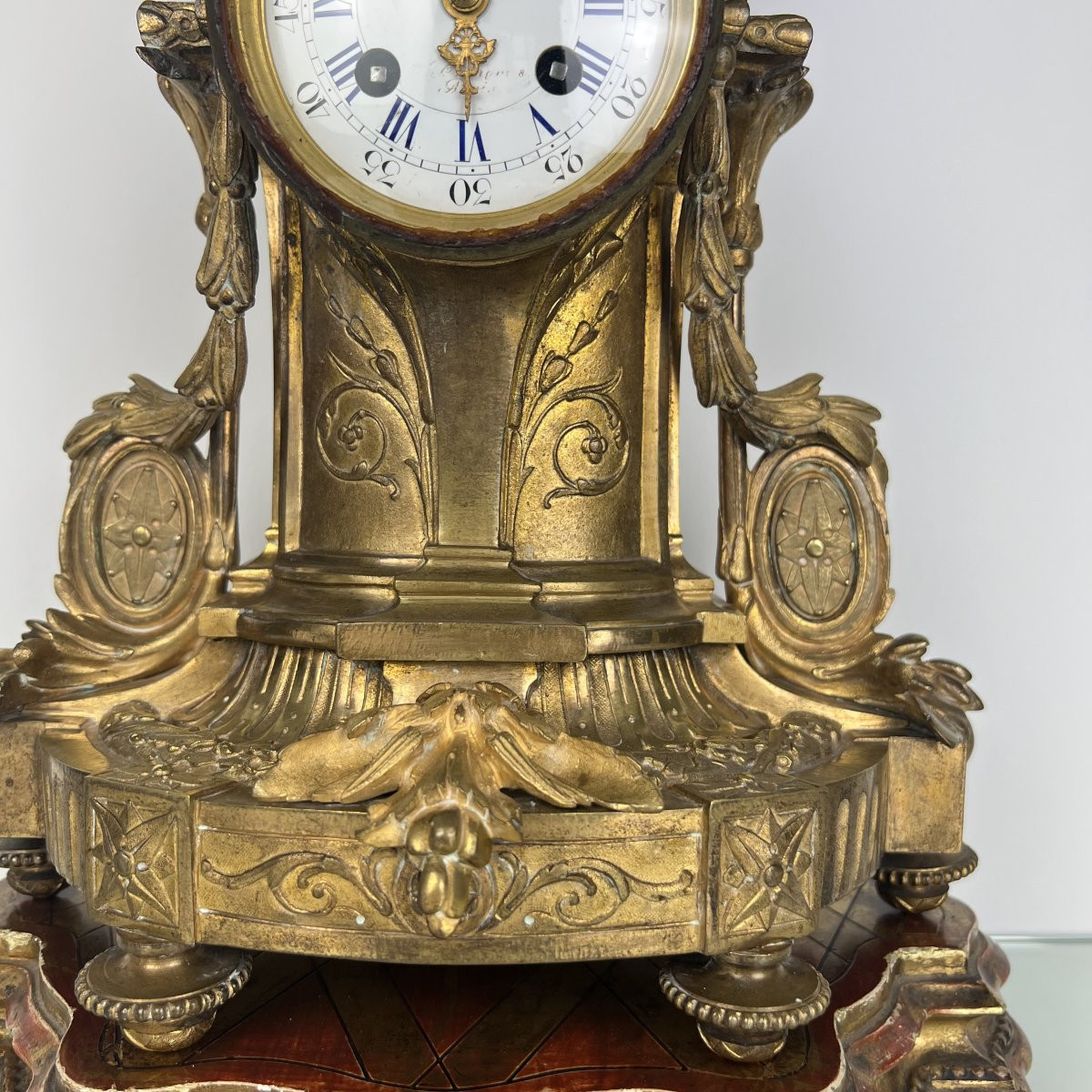 Pendule en bronze XIXe siècle - Henri Robert - Paris - Médaille Vincenti & Cie 1855-photo-3