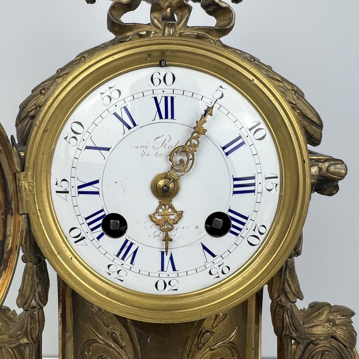 Pendule en bronze XIXe siècle - Henri Robert - Paris - Médaille Vincenti & Cie 1855-photo-5