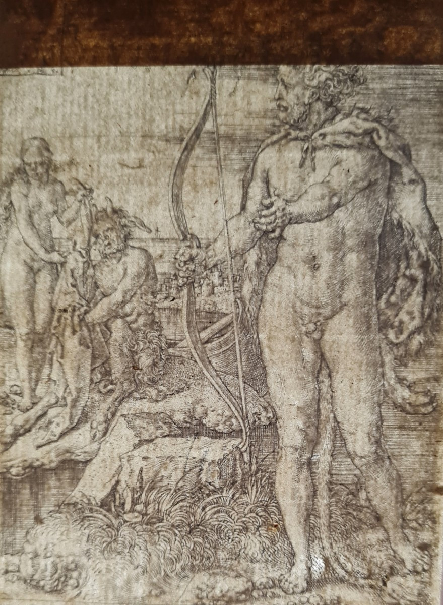Engraving Of Hercules Killing The Centaur Nessus By Heinrich Aldegrever, 1550-photo-2