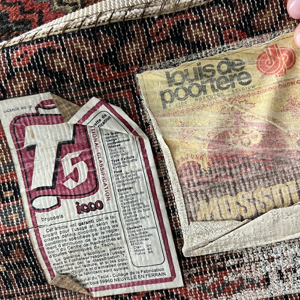 Tapis ancien laine Louis de Poortere Mossoul 200 x 300 cm turkmène, style Boukhara, Ouzbékistan-photo-3