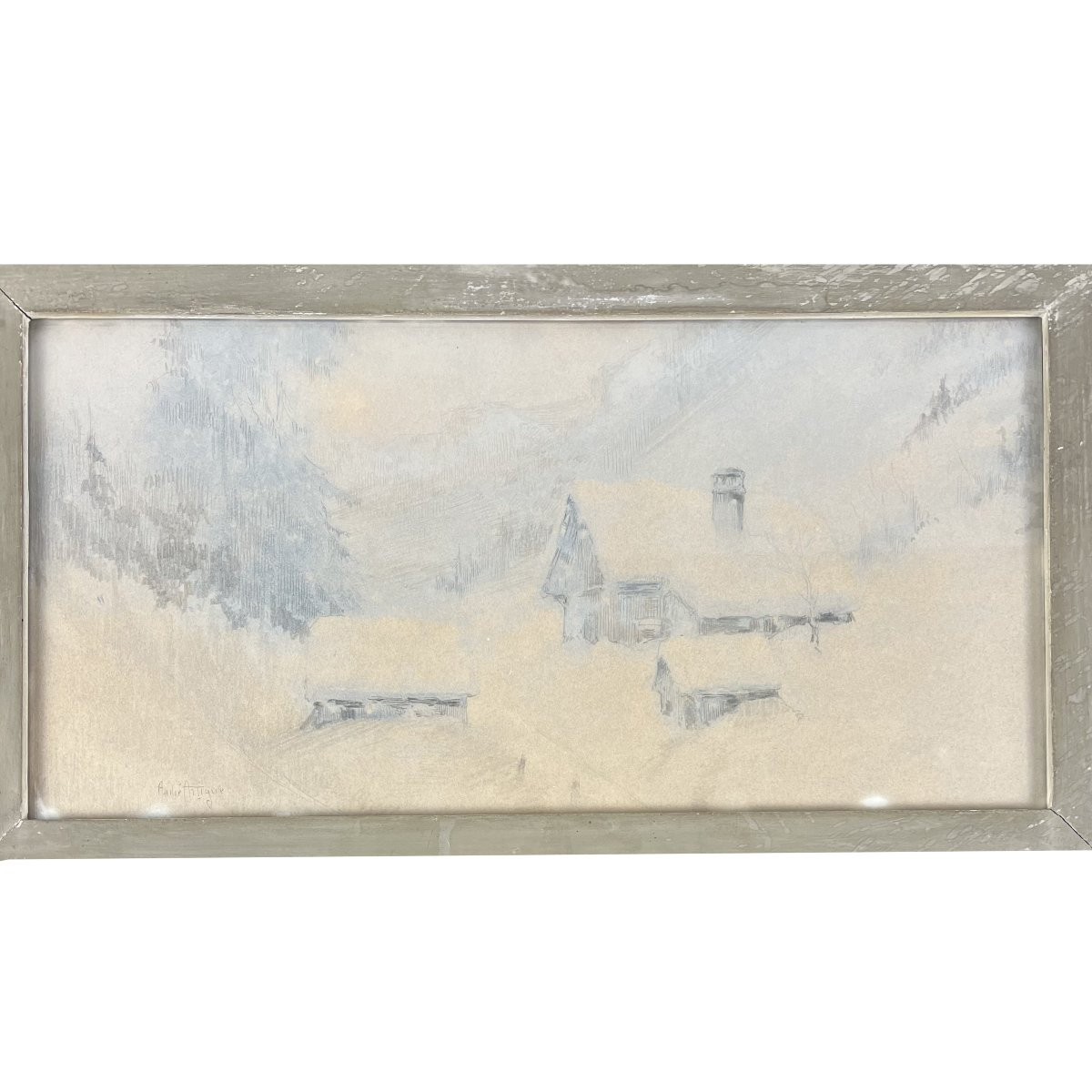 Painting By André Artigue (1879 - 1956). Mountain Landscape, Chartreuse Region. France-photo-2