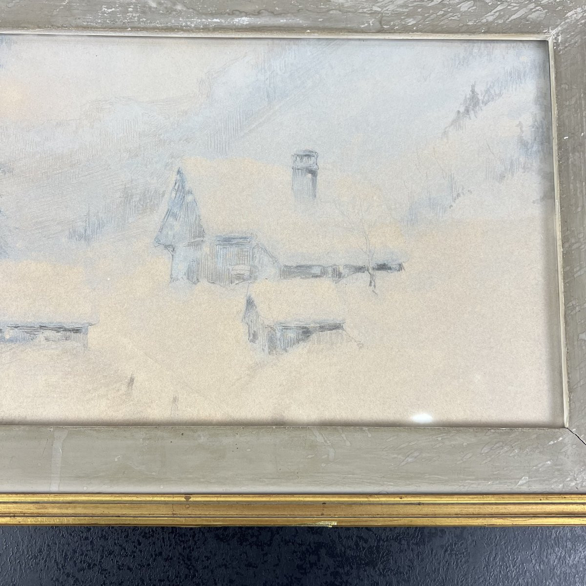 Painting By André Artigue (1879 - 1956). Mountain Landscape, Chartreuse Region. France-photo-1