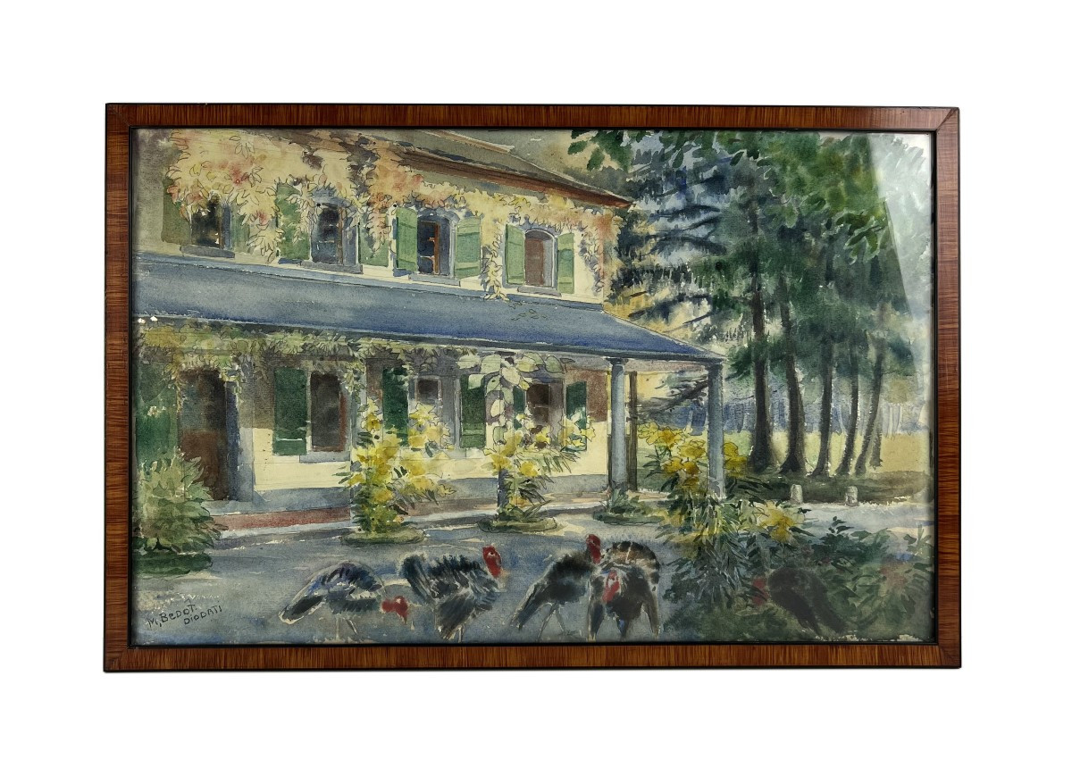 Marie Bedot-Diodati (1866-1958), peintre Suisse, aquarelle et crayon de graphite sur papier