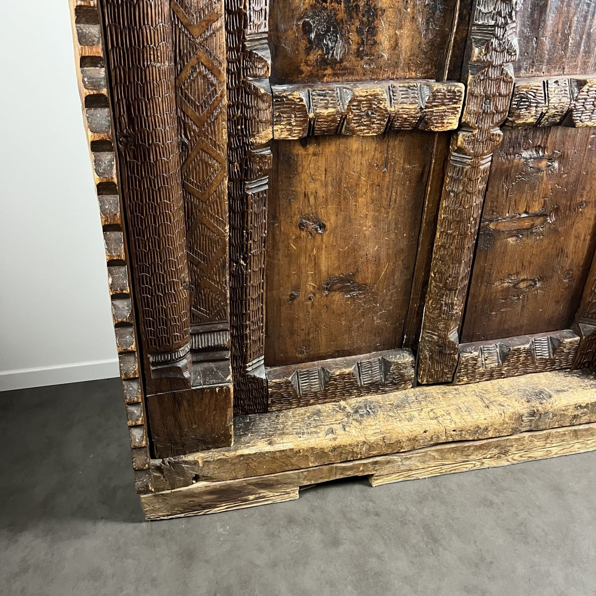 Grande porte afghane en bois sculpté – fin XIXᵉ - Architecture Palais Asie centrale-photo-4