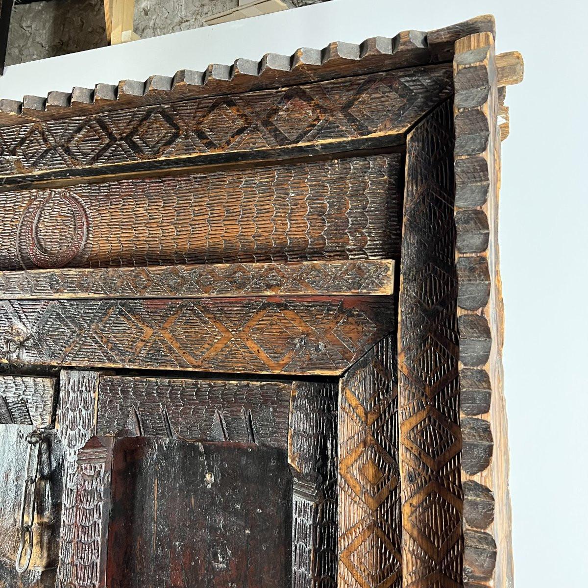 Grande porte afghane en bois sculpté – fin XIXᵉ - Architecture Palais Asie centrale-photo-1