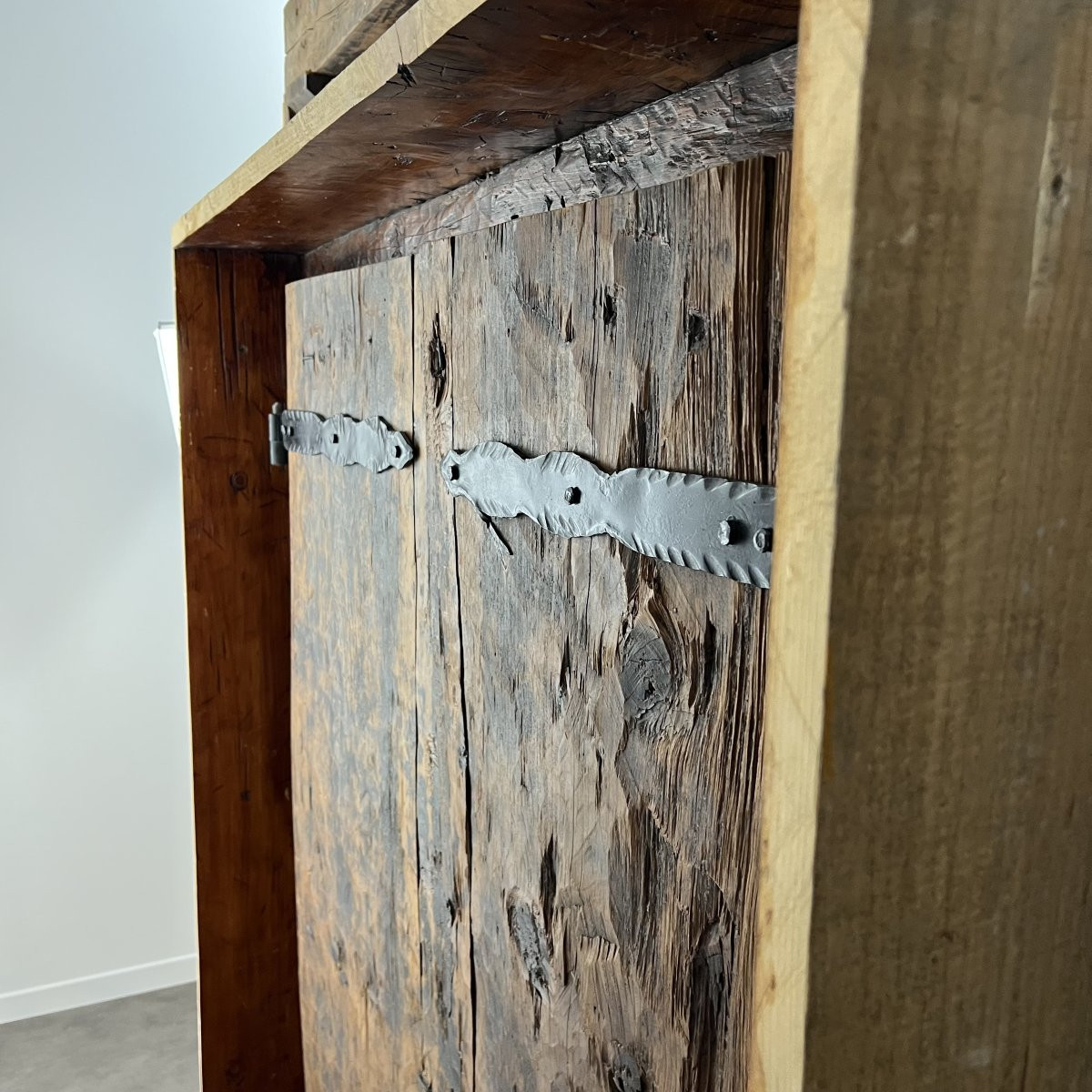 Ancienne Porte de Palais Indien en Bois Sculpté - Architecture, Travail Artisanal du XXe siècle-photo-2