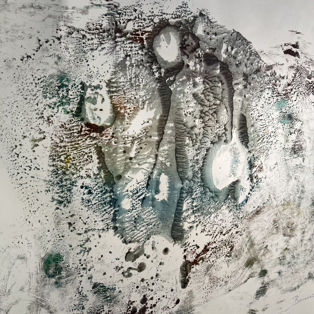 Grande composition abstraite par Pietro Righettini - Bornic (1924-2017) Italie, Suisse, Genève,-photo-3