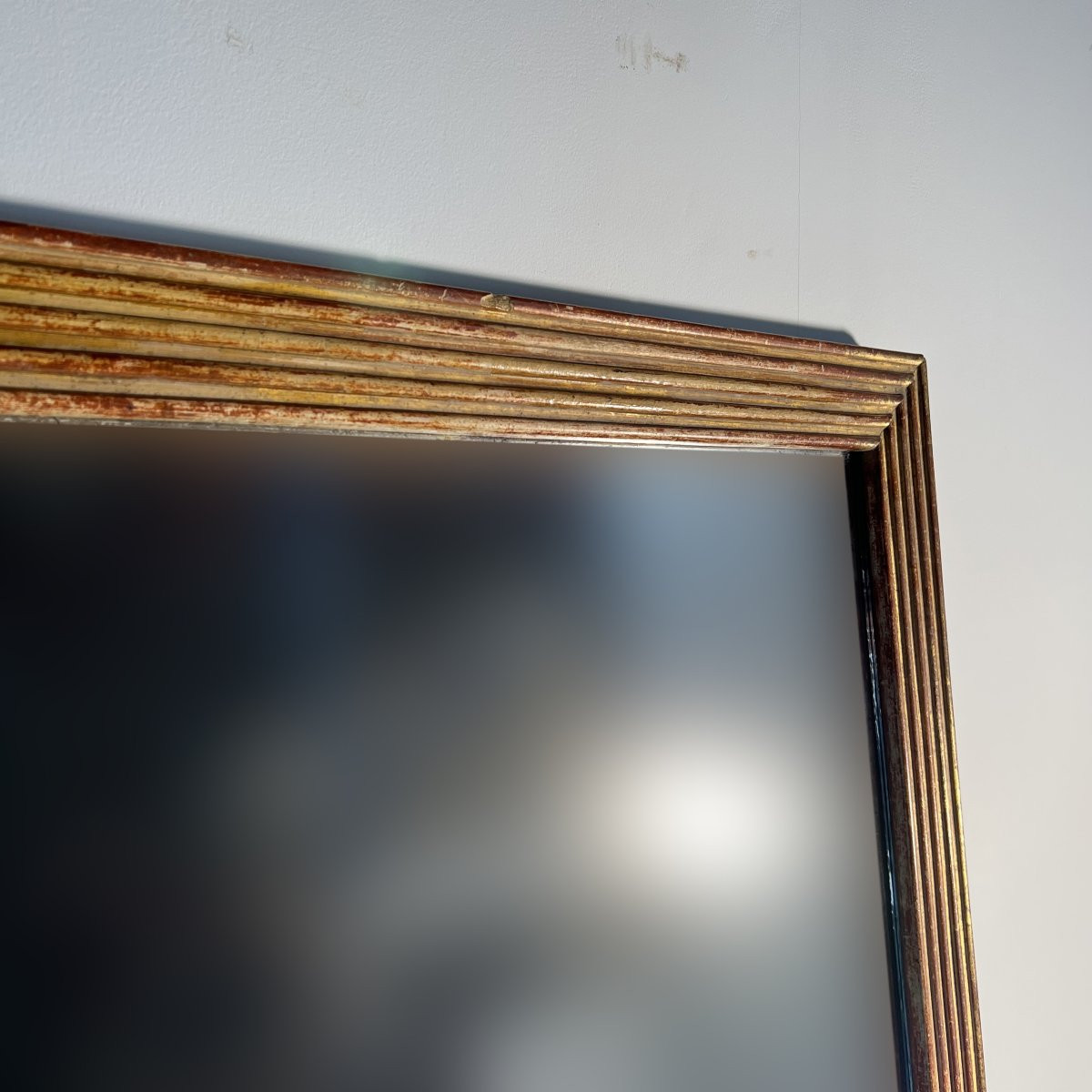 Antique Large Louis XVI Period Mirror In Giltwood And Mercury Glass, 18th Century France-photo-3