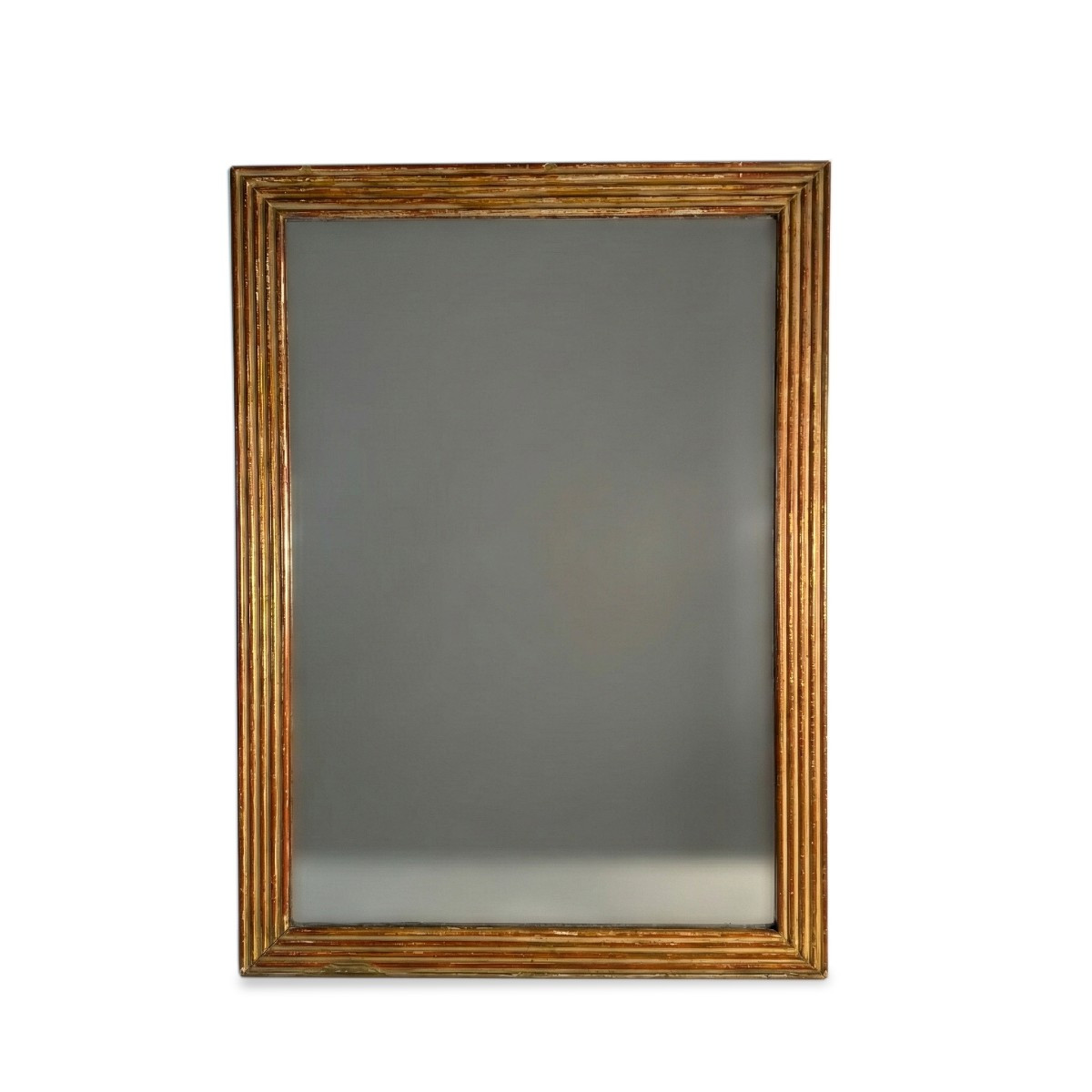 Antique Large Louis XVI Period Mirror In Giltwood And Mercury Glass, 18th Century France